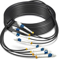 15 Meters 4 Core Industrial TPU LC to LC Outdoor Armored Fiber Optic Cable by YUTIANHOME