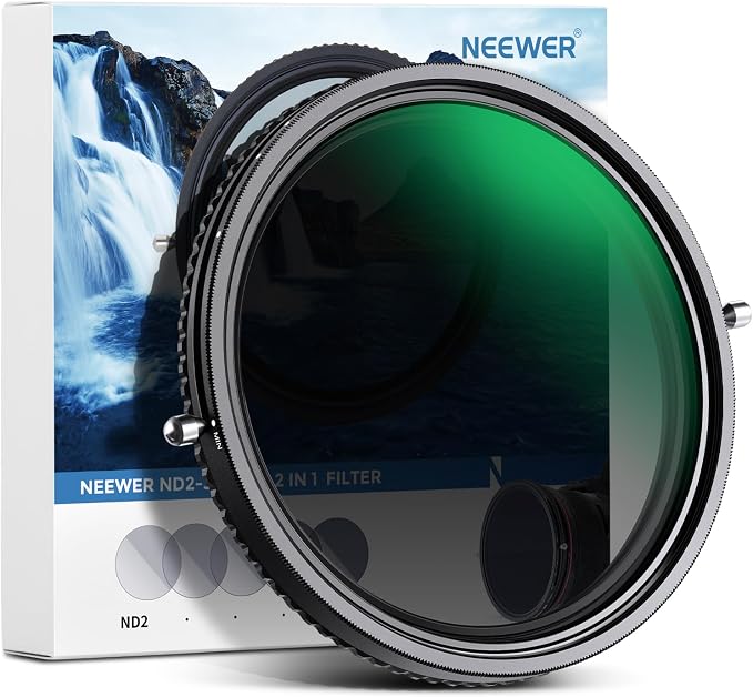 NEEWER 2 in 1 82mm Variable ND Filter ND2–ND32&CPL Filter No X Cross/30 Layer by Neewer