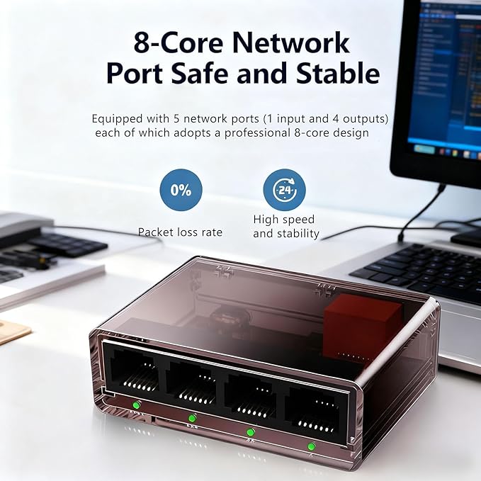 Gigabit Ethernet Splitter 1 to 4 - Image 3