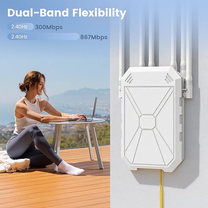 Outdoor WiFi Extender AC1200, Long Range WiFi Booster Signal Booster Outdoor - Image 2