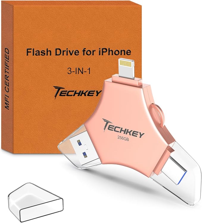 MFi Certified USB 3.0 Flash Drive 256GB by Techkey