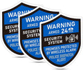 3PCS Security Alarm System Sign by LUHIMO