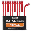 Everest Ultra Slim Cat6a Ethernet Patch Cables 1.5ft Red by EverestMediaSolutions