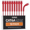 Everest Ultra Slim Cat6a Ethernet Patch Cables 3ft Red by EverestMediaSolutions
