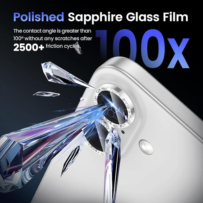 Tensea for iPhone 16 / iPhone 16 Plus Camera Lens Protector, 9H Tempered Glass - Image 6