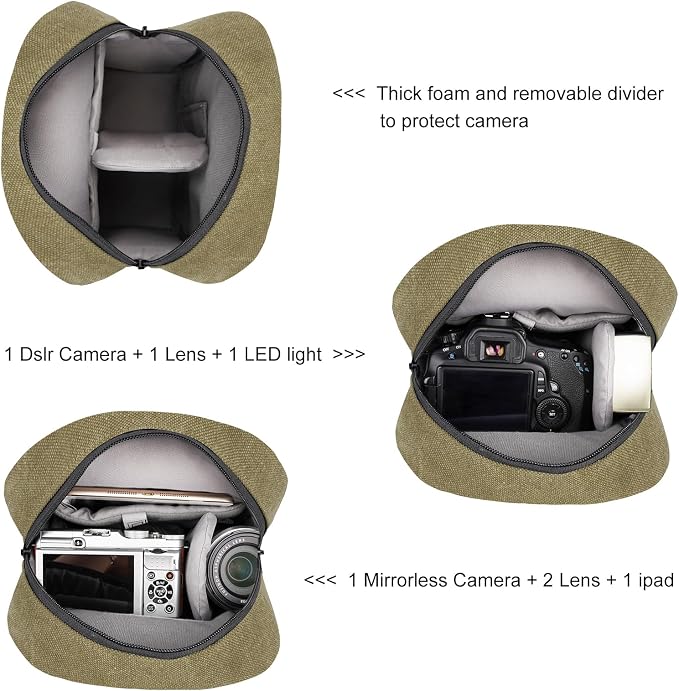 TULLIO Small Camera Bag, Lightweight Camera Sling Bag Waterproof - Image 4