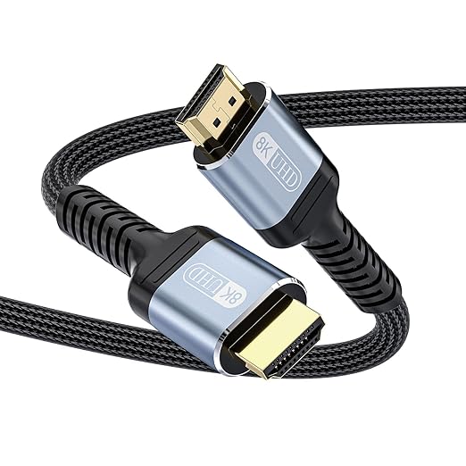 8K HDMI 2.1 Cable 3.3ft, Ultra High Speed HDMI Cable 48Gbps, HDCP 2.3, by RUBMUD