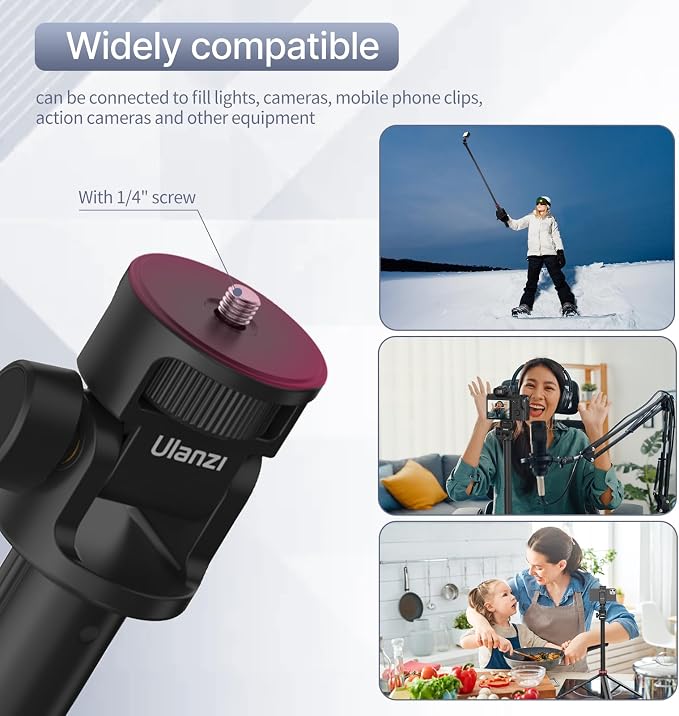 ULANZI MT-79 Extendable Tripod Aluminum 81" Portable Adjustable Light Stand w - Image 4