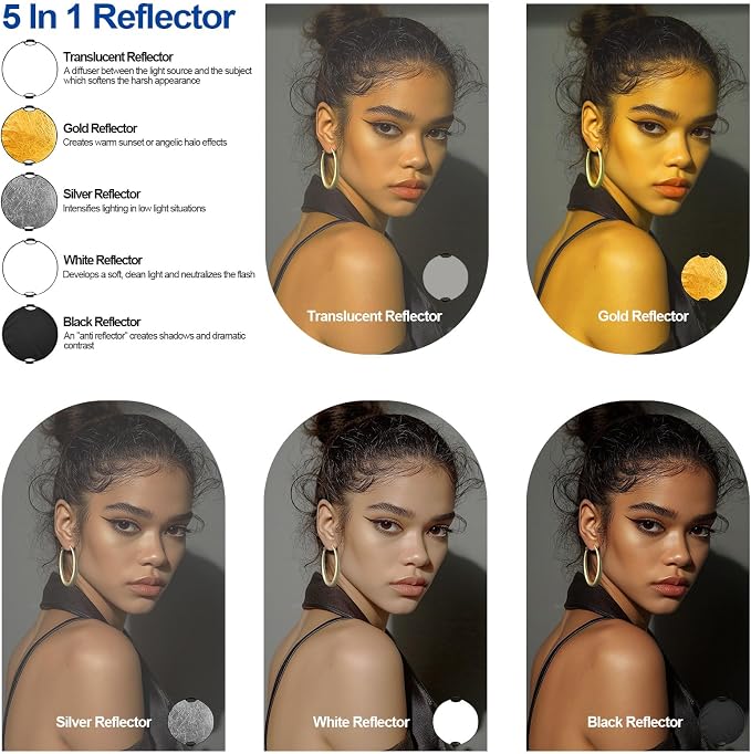 WELLMAKING 32 Inch Reflector Photography, Collapsible Light Reflector - Image 4