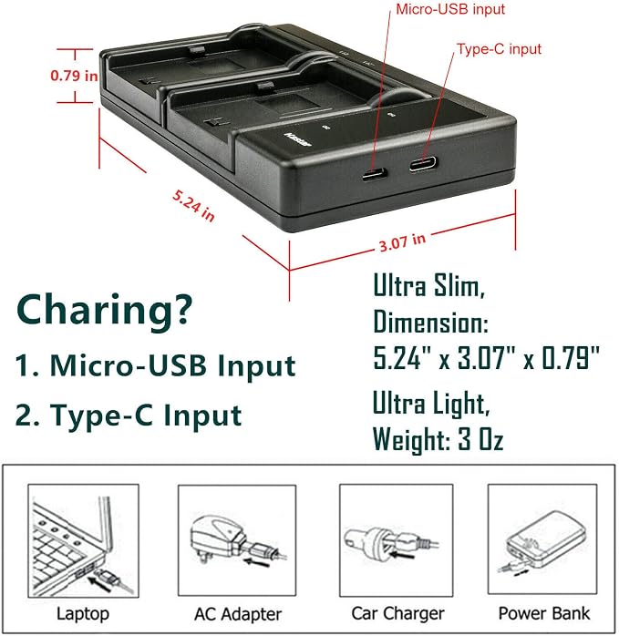 Kastar 3-Pack Battery and LTD2 USB Charger Replacement - Image 4