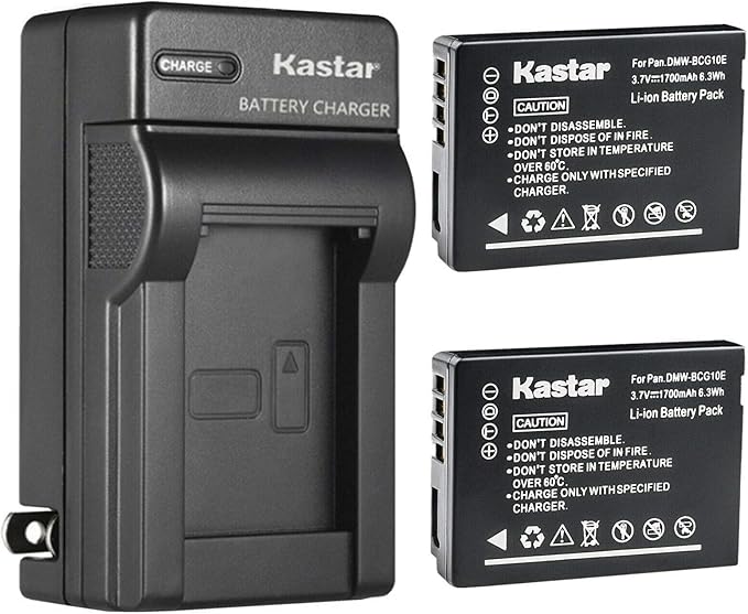 Kastar 2-Pack DMW-BCG10 Battery + AC Wall Charger Replacement by Kastar