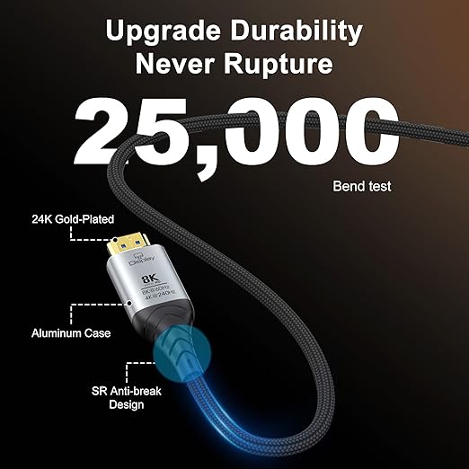 Fiber Optic HDMI Cable 130FT, 8K Long HDMI 2.1 Cable, 48Gbps Ultra High Speed - Image 6