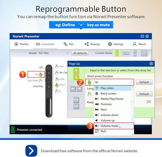 Norwii Bluetooth Presentation Clicker - Image 5