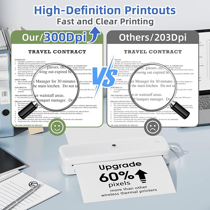 Phomemo Portable Printer, Wireless Bluetooth Thermal Printers, Support 8.5" x - Image 3