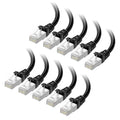Cable Matters 10Gbps 10-Pack Snagless Short Shielded Cat 6A Ethernet Cable - 1ft by CableMatters