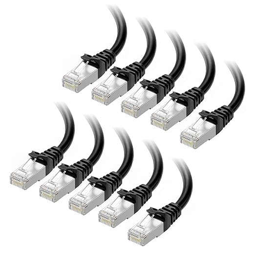 Cable Matters 10Gbps 10-Pack Snagless Shielded Cat 6A Ethernet Cable - 14ft by CableMatters