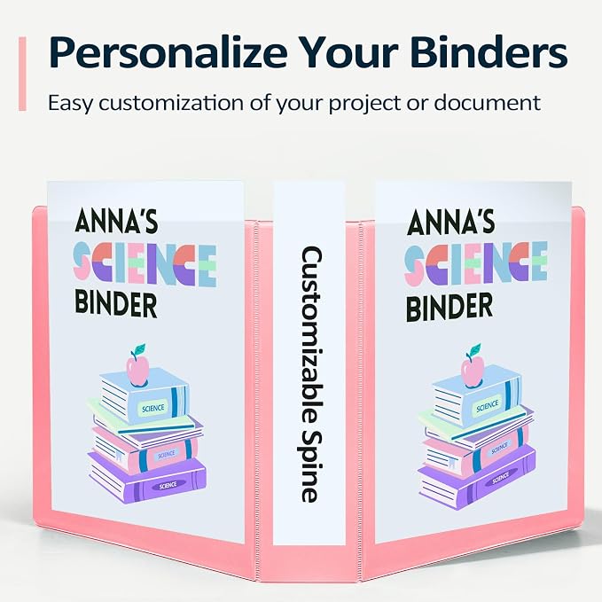 Sooez BinderX Extra Durable 3 Inch 3 Ring Binder, D-Ring Large Binder, Holds - Image 5