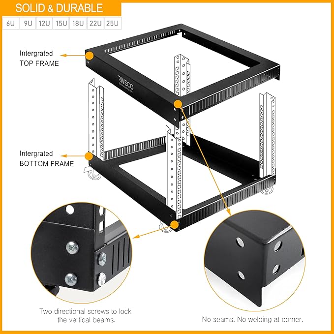 RIVECO 18U Open Frame Server Rack - Image 2