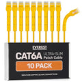 Everest Ultra Slim Cat6a Ethernet Patch Cables 6ft Yellow by EverestMediaSolutions