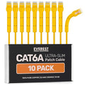 Everest Ultra Slim Cat6a Ethernet Patch Cables 15ft Yellow by EverestMediaSolutions