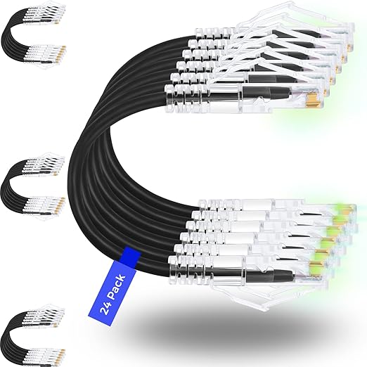 Rapink Patch Cables Cat6/ Cat6a 25ft Slim, Cat6a Ethernet Patch Cable 10G by Rapink