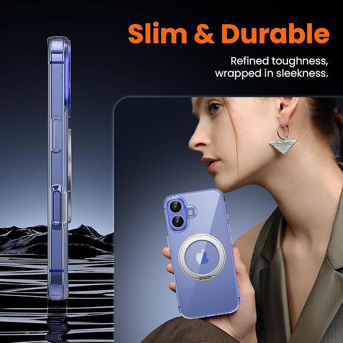 toushion 3 in 1 for iPhone 16 Plus Case Clear Ring Holder | Screen Protector *1 - Image 6