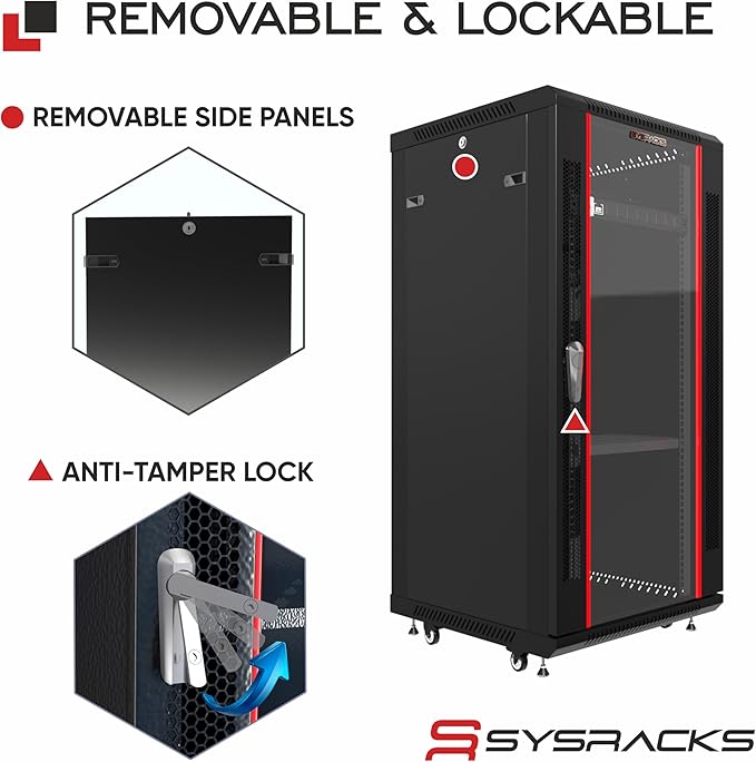 18U Wall Mount Server Rack Cabinet – 19" Network Rack Enclosure, PDU & Shelf - Image 5