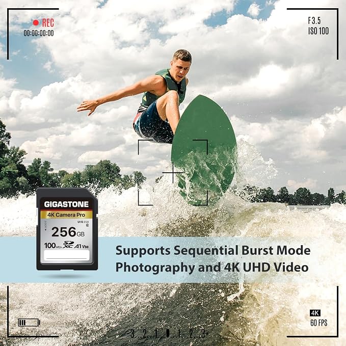 【5-Years Data Recovery】 GIGASTONE 256GB SD Card 2-Pack, 4K Camera Pro, UHS-I A1 - Image 7
