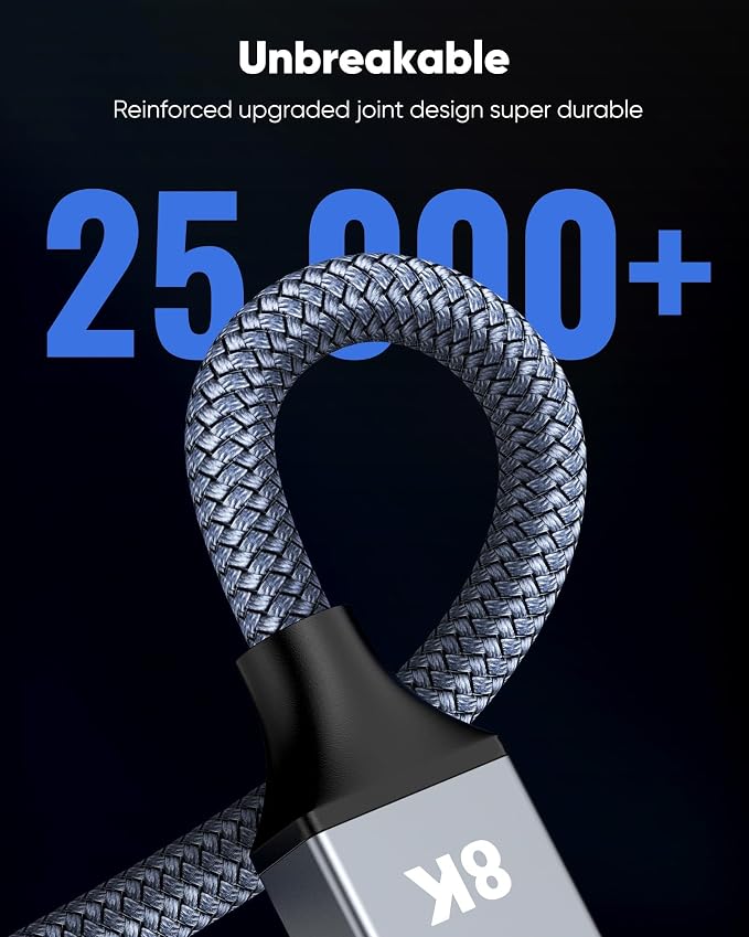Capshi 100ft 8K 4K@120Hz HDMI Cable Long, Fiber Optic 48Gbps High Speed Cord - Image 7
