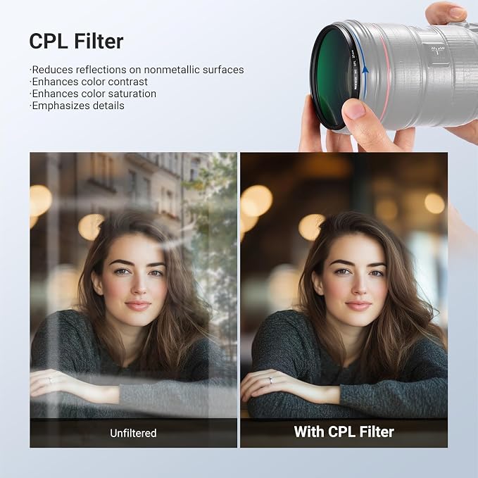 NEEWER 37mm Variable ND + CPL + UV Filter Kit - Image 6