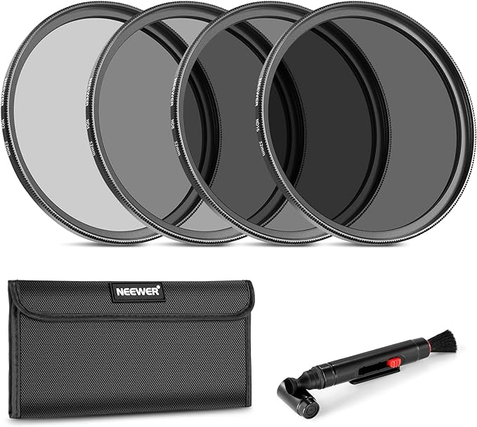 NEEWER 52mm ND Lens Filter Kit: ND2 ND4 ND8 ND16, Lens Cleaning Pen, Filter by Neewer