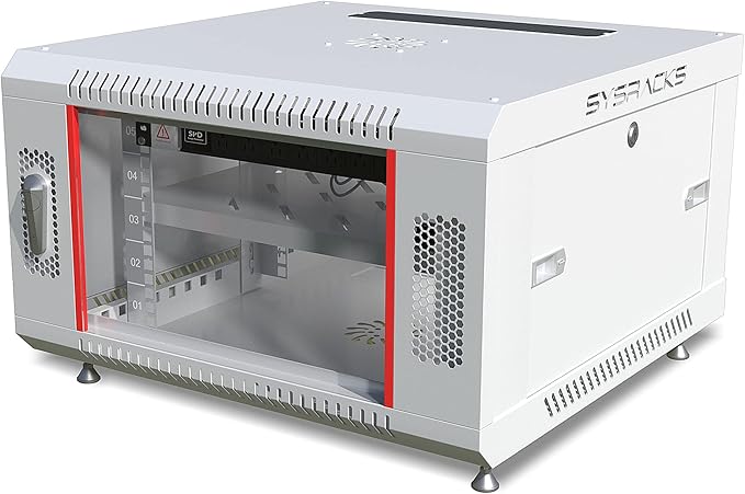 6U Wall Mount Server Rack Cabinet 24” Deep, 19” Network & AV Enclosure by SYSRACKS
