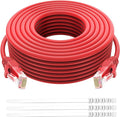 Adoreen Cat 6 Ethernet Cable 75 Ft-Red, Outdoor & Indoor Snagless Long Round by Adoreen