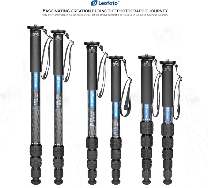 Leofoto MP-284C 65" 4-Section Carbon Fiber Portable Monopod, Lightweight - Image 2