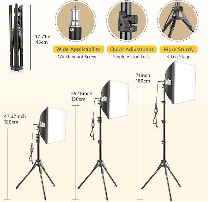 Torjim Softbox Photography Lighting Kit, Studio Lights - Image 3