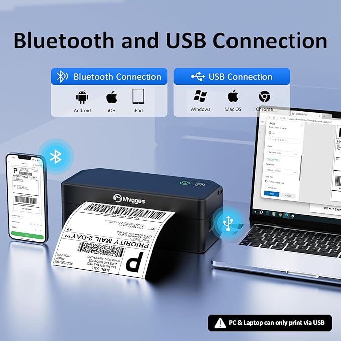 Mvgges Shipping Label Printer, Compatible - Image 2