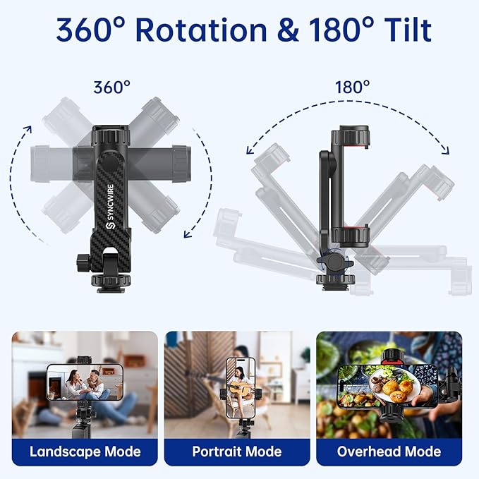 SYNCWIRE Tripod Phone Mount, Universal Smartphone Mount Adapter - Image 4