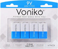 Voniko 4-Pack 9V Batteries, Long-Lasting 9 Volt Battery by Voniko