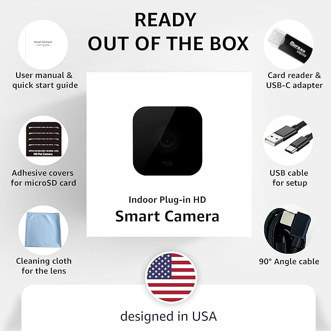 ALPHA TECH Indoor Camera with 160° Wide Angle, Plug in Offline Camera, No WiFi - Image 6