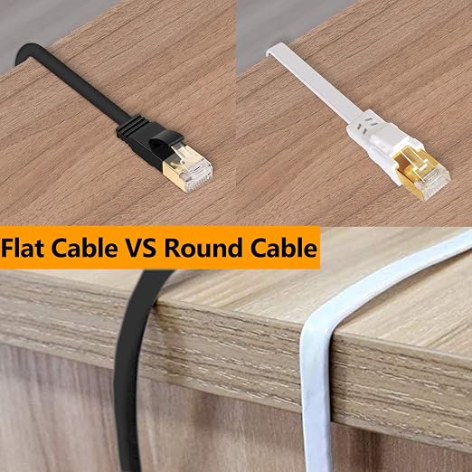 Jadaol Cat 8 Ethernet Cable 100ft, 40Gbps 2000MHz Flat S/FTP LAN Patch Cable - Image 6