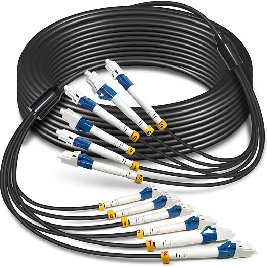 10 Meters 6 Core Industrial TPU LC to LC Outdoor Armored Fiber Optic Cable by YUTIANHOME