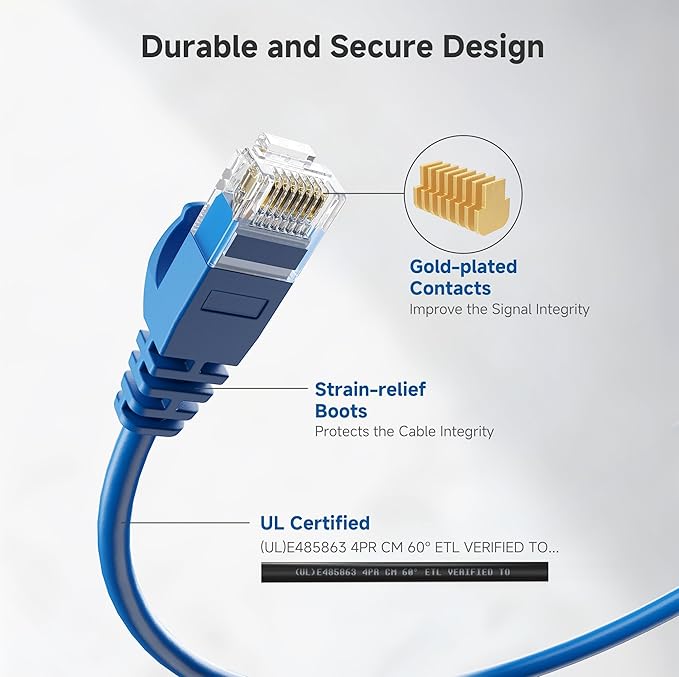 Cable Matters 10Gbps 5-Pack Snagless Cat 6 Ethernet Cable - 10ft - Image 5