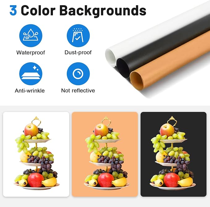 Photo Light Box 40x40 Inch for Photography, 3 Color 10-Level Adjustable Photo - Image 7