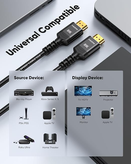 Highwings 10K 8K HDMI Cable 3.3FT, 4K@120Hz 144Hz HDMI 2.1 Cord Ultra High - Image 7