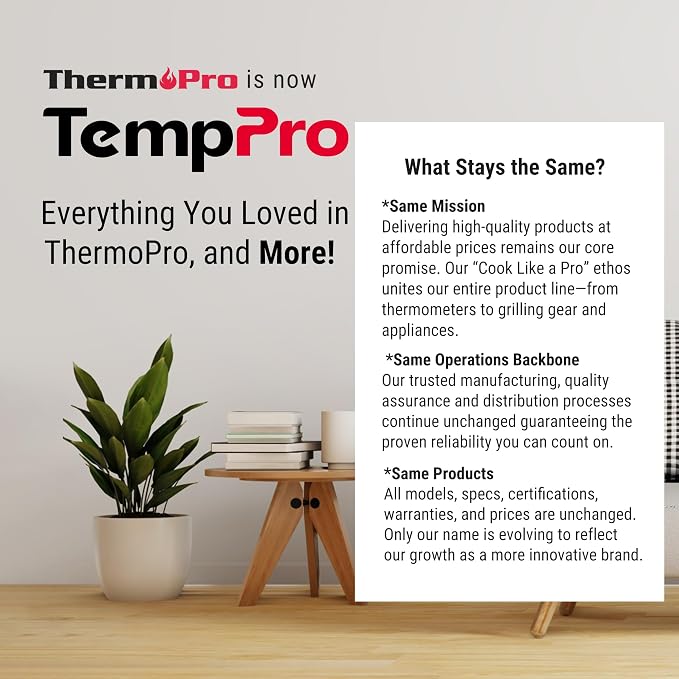 TempPro TP260B Indoor Outdoor Thermometer Wireless 1000FT Range, Digital - Image 9