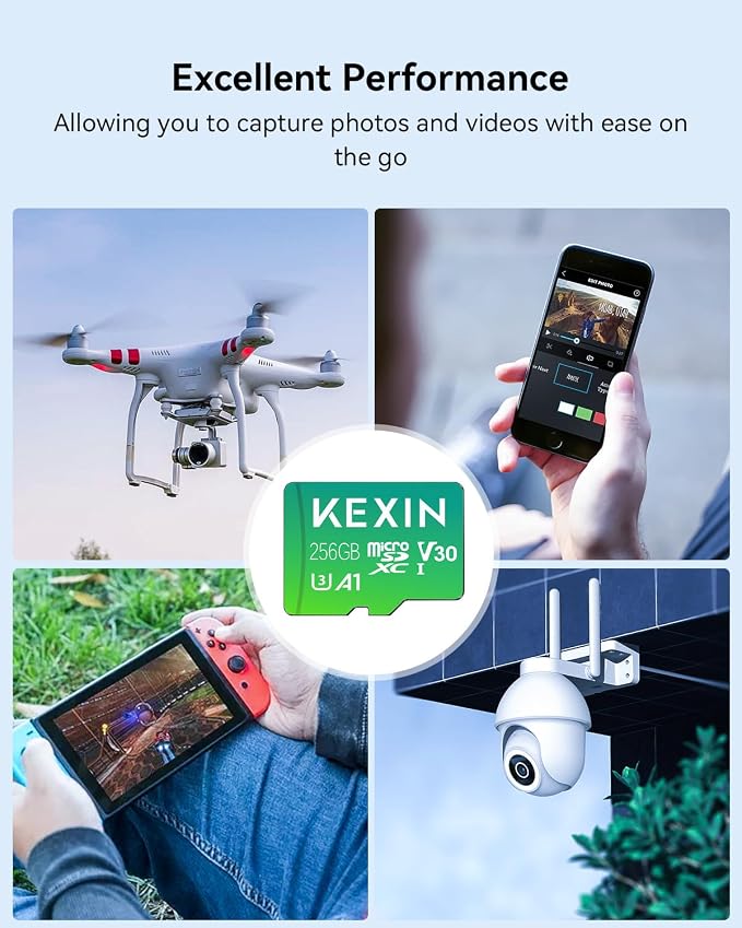 KEXIN 256GB Micro SD Card with Adapter - Image 6