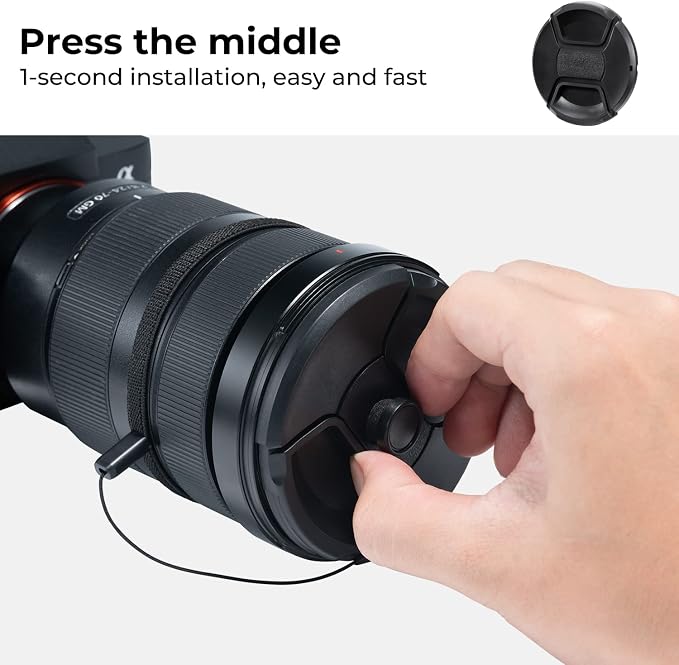 K&F Concept 37mm 9-in-1 Center Pinch Lens Cap + Anti-Loss Keeper Leash + - Image 3