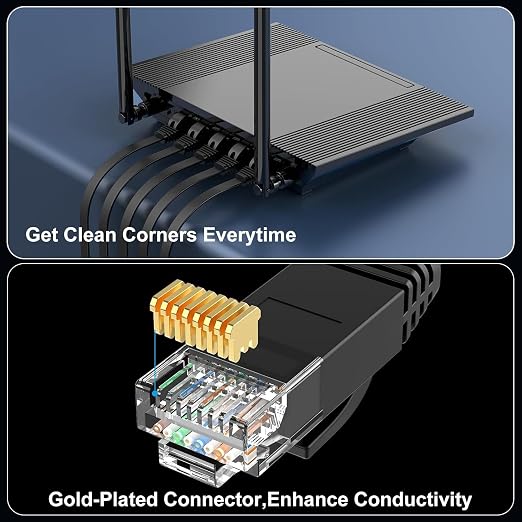 Cat 6 Ethernet Cable 1.5ft Flat Internet Network Cables - Image 5