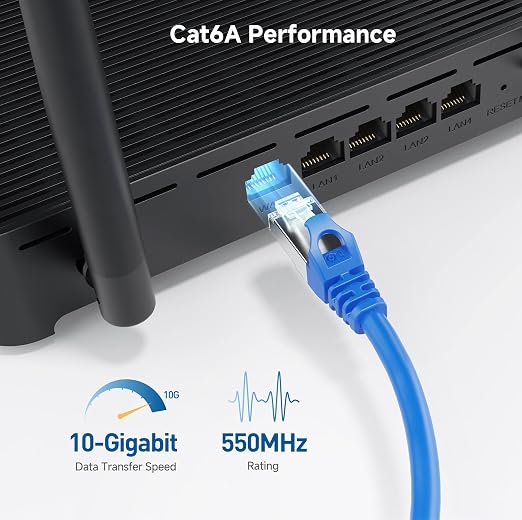 Cable Matters 10Gbps Snagless Long Shielded Cat 6A Ethernet Cable - 150ft - Image 4
