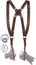 C Coiro Dual Camera Harness Shoulder Leather Camera Strap by CCoiro